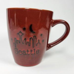 Seatlle Washington Skyline Coffee Mug Cup 12oz. Burgundy Red Space Needle